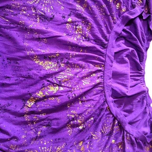 GIANNI BINI szS purple and gold short sleeve shirt - Picture 5 of 9